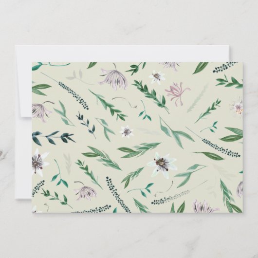 Elegant country floral border rsv[ uitnodiging (Achterkant)
