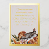 Elegant Country Home herfst laat Gold Script over Folie Feestdagenkaart (Voorkant)