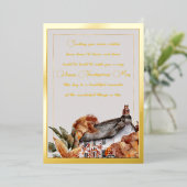 Elegant Country Home herfst laat Gold Script over Folie Feestdagenkaart (Staand Voorkant)