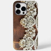 Elegant Country Leather Lace Dames Case-Mate iPhone Case (Achterkant)