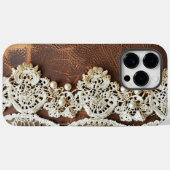 Elegant Country Leather Lace Dames Case-Mate iPhone Case (Achterkant (horizontaal))