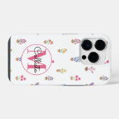 Elegant Country Potlood Waterverf Monogram iPhone Hoesje (Achterkant horizontaal)