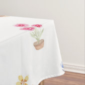 Elegant Country Potted Flowers Waterverf Patroon Tafelkleed (Voorbeeld)