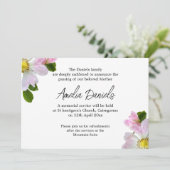 Elegant Country Roos Begrafenisaankondiging Kaart (Staand voorkant)