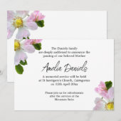 Elegant Country Roos Begrafenisaankondiging Kaart (Voorkant / Achterkant)