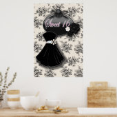 Elegant country Roos SWEET 16 BLACK GOWN poster (Keuken)
