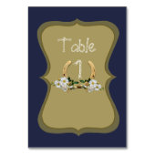 Elegant Country Style Navy en Gold Kaart (Achterkant)