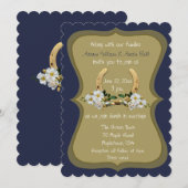 Elegant Country Style Navy en Gold Kaart (Voorkant / Achterkant)