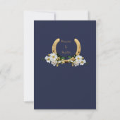 Elegant Country Style Navy en Gold RSVP Kaart (Achterkant)