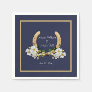 Elegant Country Style Navy en Gold Servet