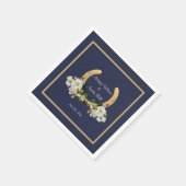 Elegant Country Style Navy en Gold Servet (Hoek)