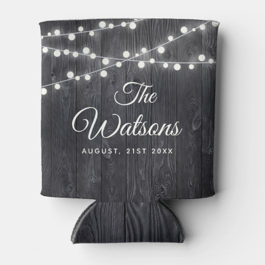 Elegant country wood lights blikjeskoeler (Voorkant)