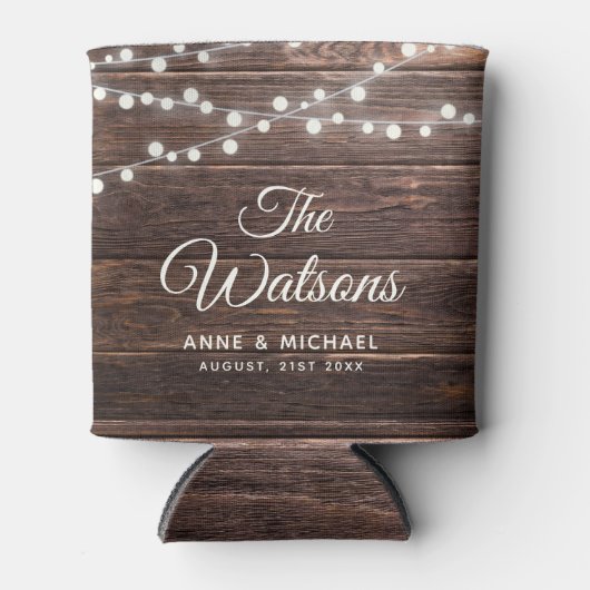 Elegant country wood lights blikjeskoeler (Voorkant)