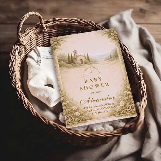 Elegant Countryside Garden Baby Shower Kaart