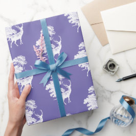 Elegant Countryside Toile Deer on Periwinkle Blue Cadeaupapier