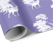Elegant Countryside Toile Deer on Periwinkle Blue Cadeaupapier (Rol Hoek)