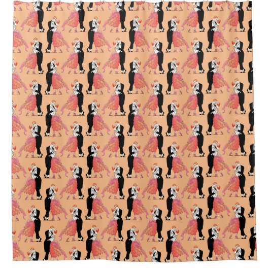 Elegant Couple Dance  Retro Ballroom Douchegordijn (Voorkant)