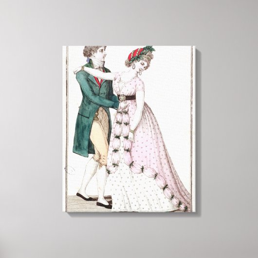 Elegant Couple Dansend the Waltz Canvas Afdruk (Voorkant)