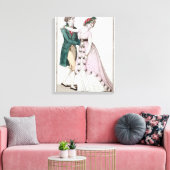 Elegant Couple Dansend the Waltz Canvas Afdruk (Insitu (Woonkamer))