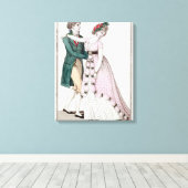 Elegant Couple Dansend the Waltz Canvas Afdruk (Insitu (Houten vloer))