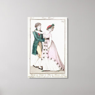 Elegant Couple Dansend the Waltz Canvas Afdruk