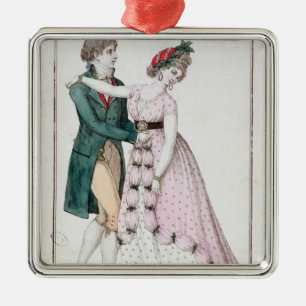 Elegant Couple Dansend the Waltz Metalen Ornament