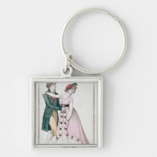 Elegant Couple Dansend the Waltz Sleutelhanger