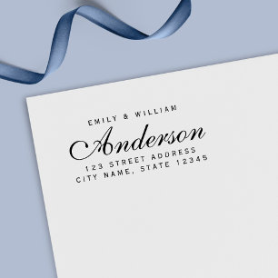 Elegant Couple Familienaam Home Adres Zelfinktende Stempel