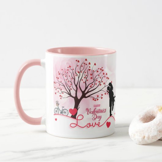 Elegant Couple Lover Valentijnsdag Mok (Met donut)