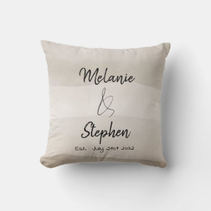 Elegant Couple Names Script Typografie Neutraal Kussen