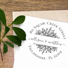 Elegant Couple Names Wedding Floral  Rubberstempel