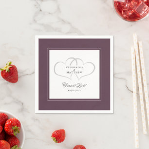 Elegant Couple Paarse Wedding Hearts for ever Love Servet