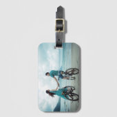 Elegant Couple Photo Keepsake Bagagelabel (Voorkant (verticaal))