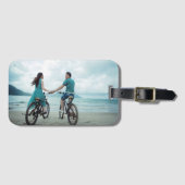 Elegant Couple Photo Keepsake Bagagelabel (Voorkant (horizontaal))