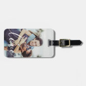 Elegant Couple Photo Love Script Bagagelabel (Voorkant horizontaal)
