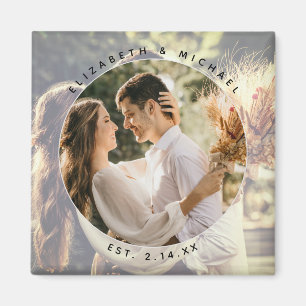 Elegant Couple Photo Wedding Save the Date Magneet