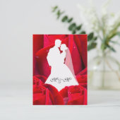 elegant couple red roses kaart (Staand voorkant)