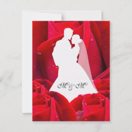 elegant couple red roses kaart