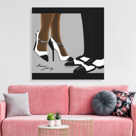 Elegant Couple-Stretched Canvas afdrukken (Insitu (Woonkamer))