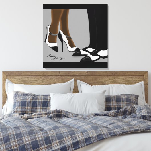 Elegant Couple-Stretched Canvas afdrukken (Insitu (Slaapkamer))