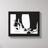 Elegant Couple-Stretched Canvas Black en White (Voorkant)