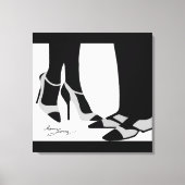 Elegant Couple-Stretched Canvas Black en White (Voorkant)