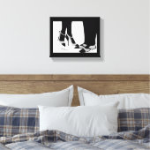 Elegant Couple-Stretched Canvas Black en White Afdruk (Insitu (Slaapkamer))