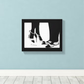 Elegant Couple-Stretched Canvas Black en White Afdruk (Insitu (Houten vloer))