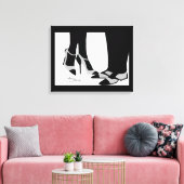 Elegant Couple-Stretched Canvas Black en White Afdruk (Insitu (Woonkamer))