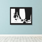 Elegant Couple-Stretched Canvas Black en White Afdruk (Insitu (Houten vloer))