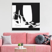 Elegant Couple-Stretched Canvas Black en White Afdruk (Insitu (Woonkamer))
