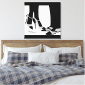 Elegant Couple-Stretched Canvas Black en White Afdruk (Insitu (Slaapkamer))