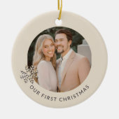 Elegant Couple's Eerste Kerstmis Foto Ornament (Voorkant)