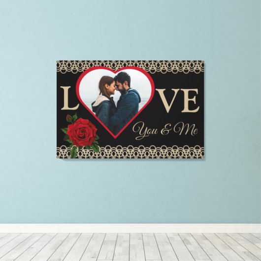 Elegant Couple's Love You & me Stretched Canvas (Insitu (Houten vloer))